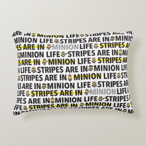 Despicable Me  Minion Life Text Pattern Accent Pillow