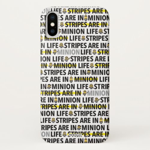 Despicable Me  Minion Life Text Pattern iPhone X Case
