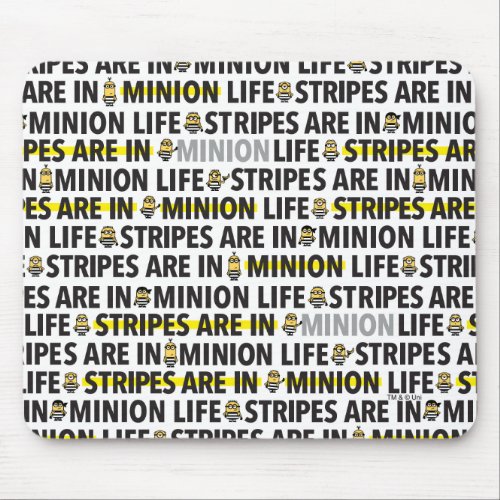 Despicable Me  Minion Life Text Pattern Mouse Pad
