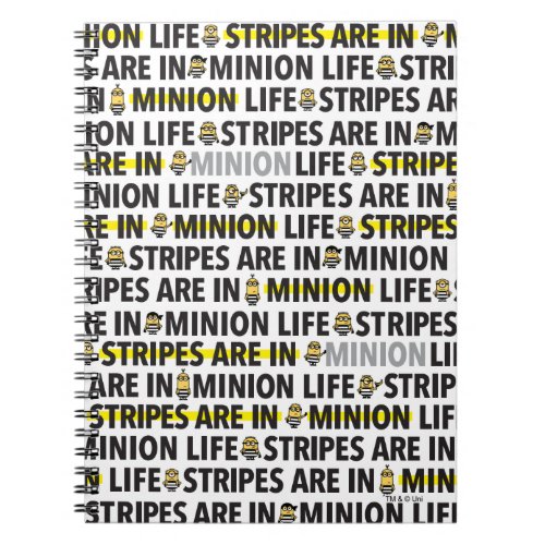 Despicable Me  Minion Life Text Pattern Notebook