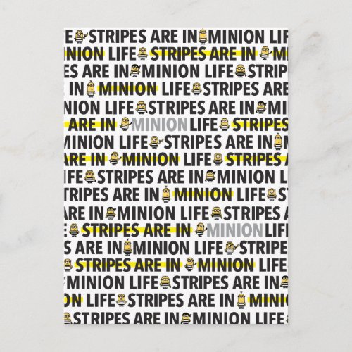Despicable Me  Minion Life Text Pattern Postcard
