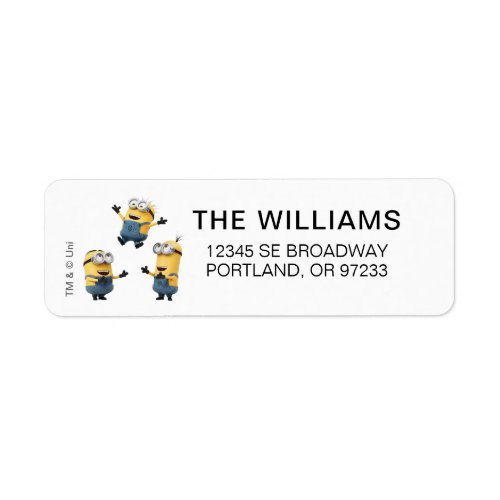 Despicable Me  Minions Jumping Label