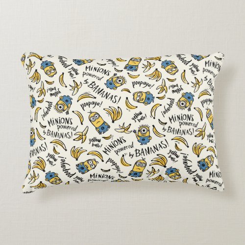 Despicable Me  Minions _ Powered by Bananas Accent Pillow