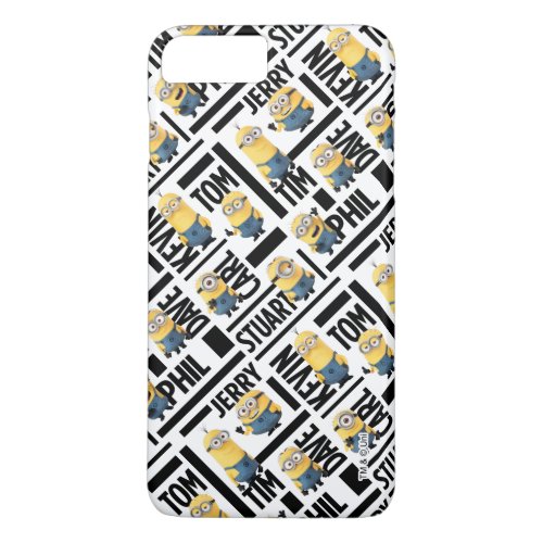 Despicable Me  Minions with Names Pattern iPhone 8 Plus7 Plus Case