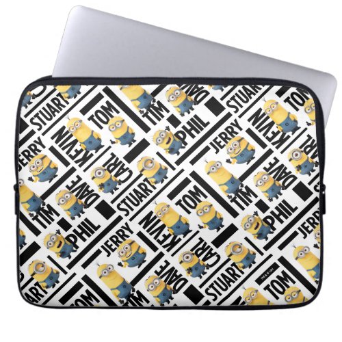Despicable Me  Minions with Names Pattern Laptop Sleeve