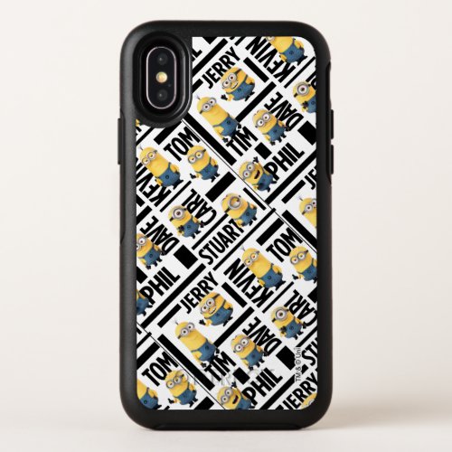 Despicable Me  Minions with Names Pattern OtterBox Symmetry iPhone X Case