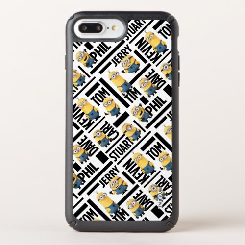 Despicable Me  Minions with Names Pattern Speck iPhone Case