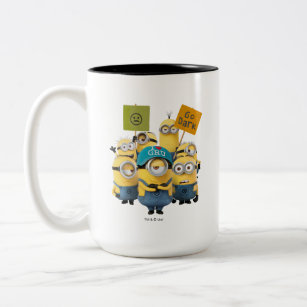 Despicable Me   Minions with Signs Two-Tone Coffee Mug