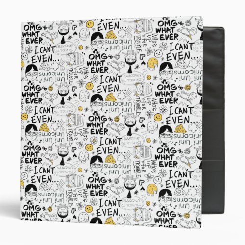Despicable Me  OMG I Cant Even _ Text Pattern 3 Ring Binder