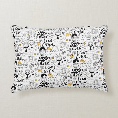 Despicable Me  OMG I Cant Even _ Text Pattern Accent Pillow