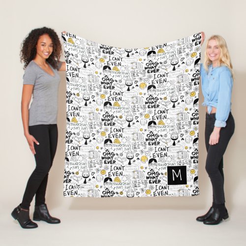 Despicable Me  OMG I Cant Even _ Text Pattern Fleece Blanket