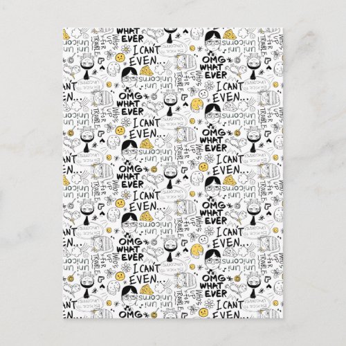 Despicable Me  OMG I Cant Even _ Text Pattern Postcard