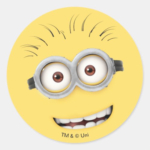 Despicable Me  Tom Face Classic Round Sticker