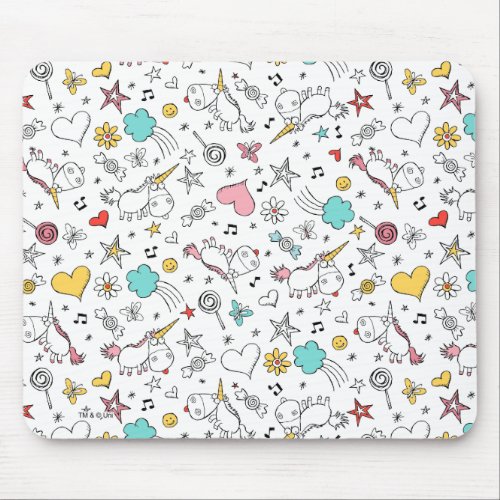 Despicable Me  Unicorn and Icon Pattern Mouse Pad