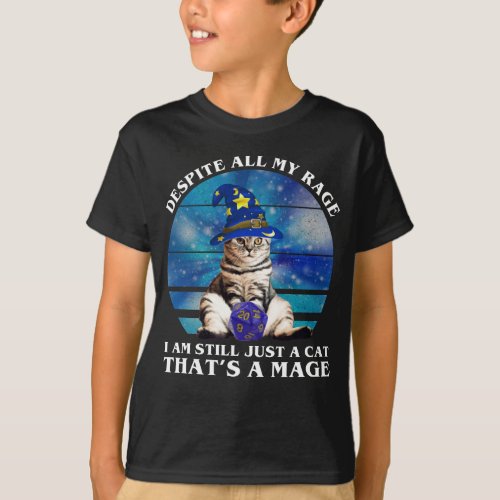 Despite All My Rage Funny Mage Cat T_Shirt