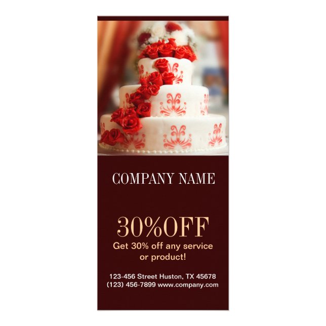 dessert bakery cake decorator wedding cake rack card (Front)