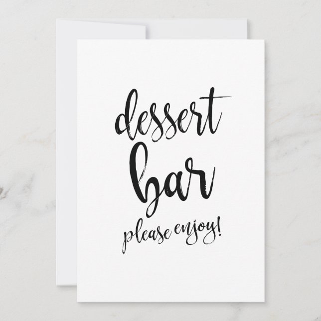 Dessert Bar Affordable Calligraphy Wedding Sign Invitation (Front)