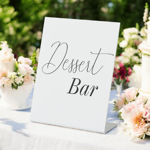 Dessert Bar Black White Bridal Shower  Pedestal Sign