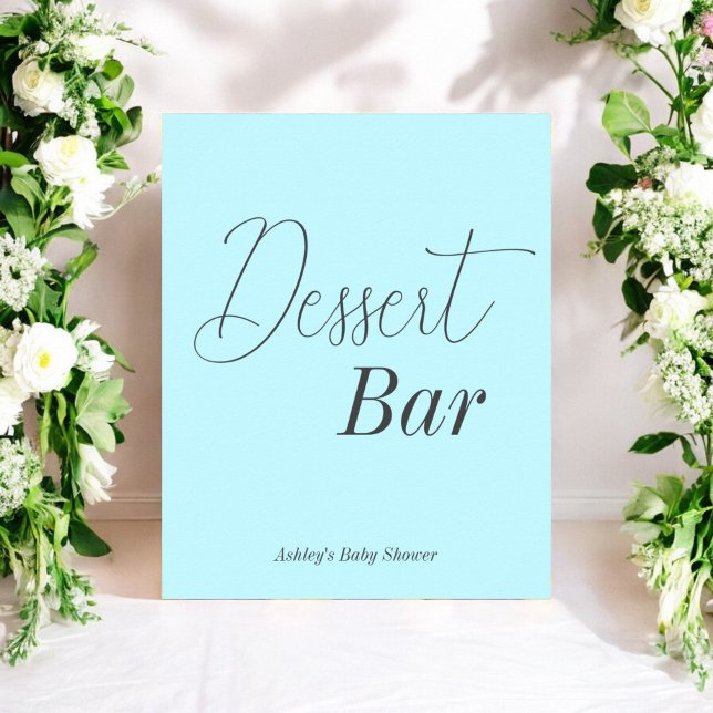 Dessert Bar Blue Black Baby Shower Poster (Creator Uploaded)