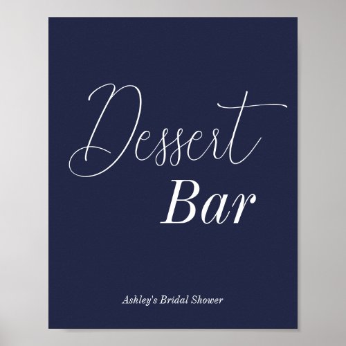 Dessert Bar Blue White Wedding  Poster