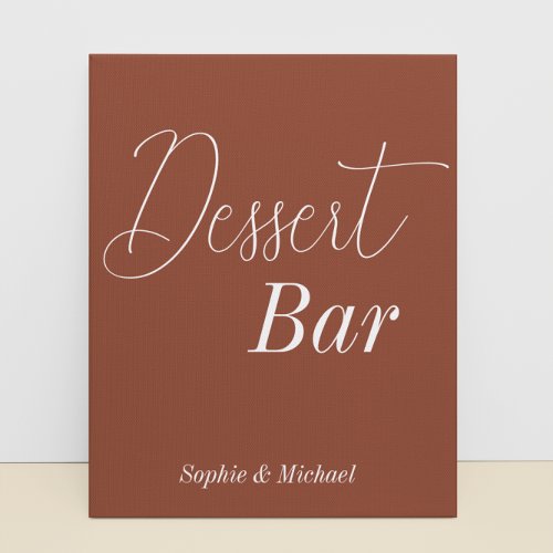 Dessert Bar Brown Wedding Terracotta Poster