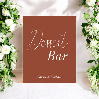 Dessert Bar Brown Wedding Terracotta Poster