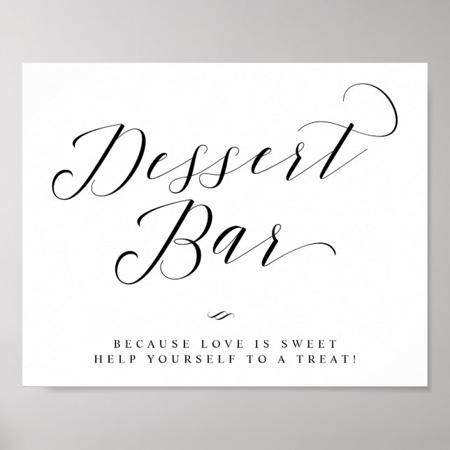 Dessert Bar Calligraphy Script Wedding Sign (Front)