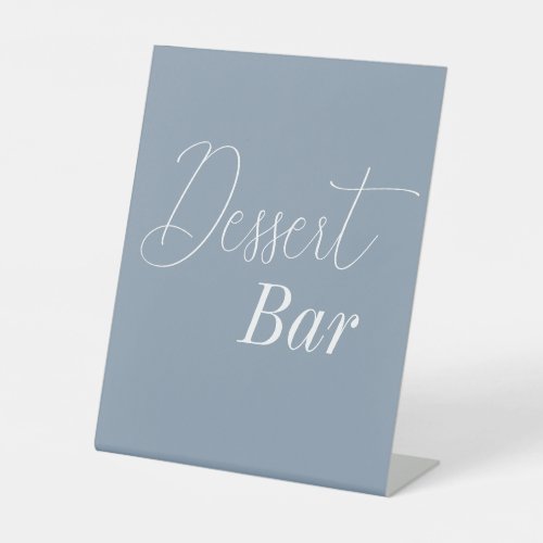 Dessert Bar Dusty Blue Wedding Baby Shower Pedestal Sign