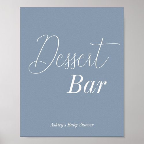 Dessert Bar Dusty Blue White  Poster