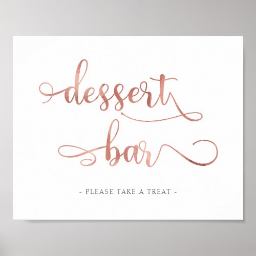 Dessert Bar rose gold Calligraphy Wedding Sign