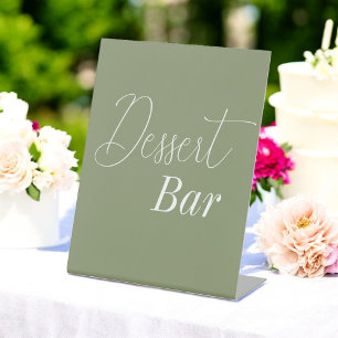 Dessert Bar Sage Green Wedding Pedestal Sign