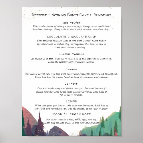 Dessert Bar Sign Wedding Poster