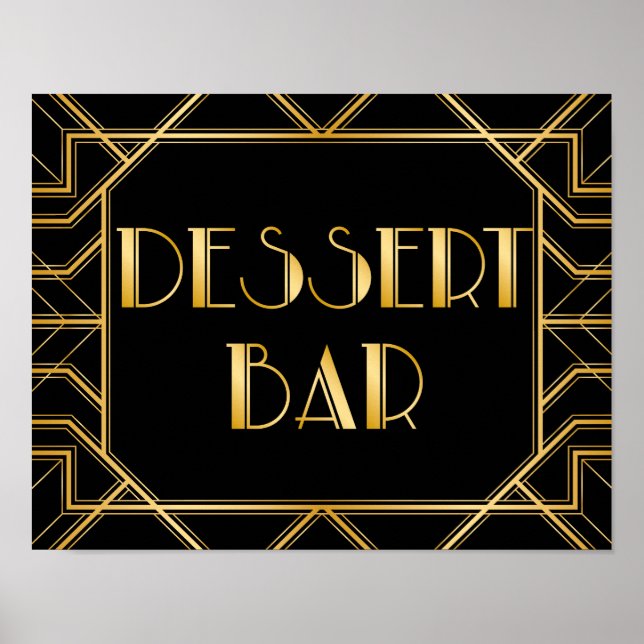 Dessert Bar Wedding Sign | Gatsby Art Deco (Front)