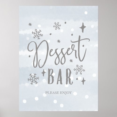 Dessert Bar Winter Baby Shower Sweets Table Sign