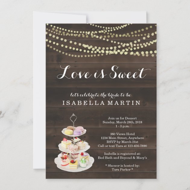 Love is Sweet Bridal Shower Cake Invitation Sweet Dainty Blush Pink and Gold Glitter Floral and Cake Bridal Shower Party Invitation