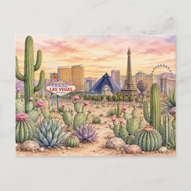 Dessert Cactuses Botanical Cactuses Postcard (Front)