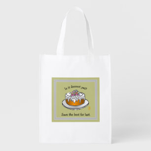 Dessert Cake Reusable Fold and Snap Fabric Bag
