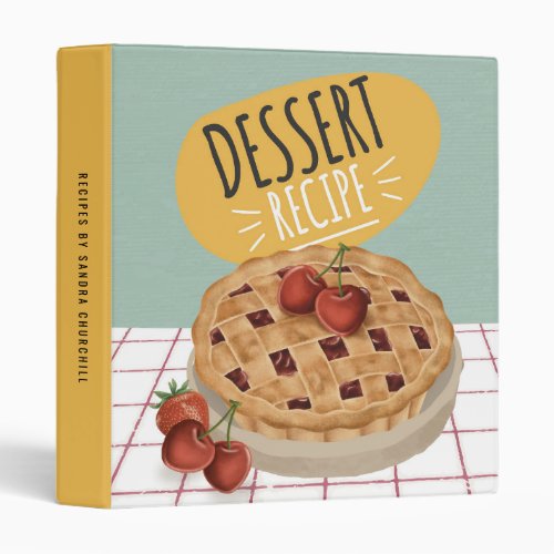 Dessert Cookbook Baked Goods Recipe Personalized 3 Ring Binder