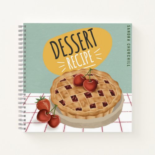 Dessert Cookbook Baked Goods Recipe Personalized Notebook