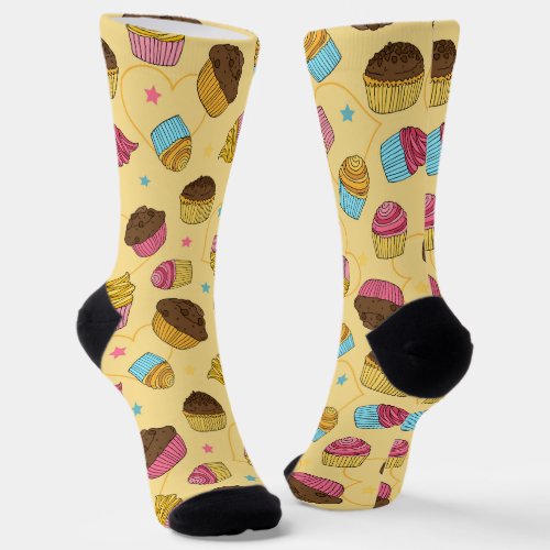 Dessert Cupcakes and Muffins Patterned Socks