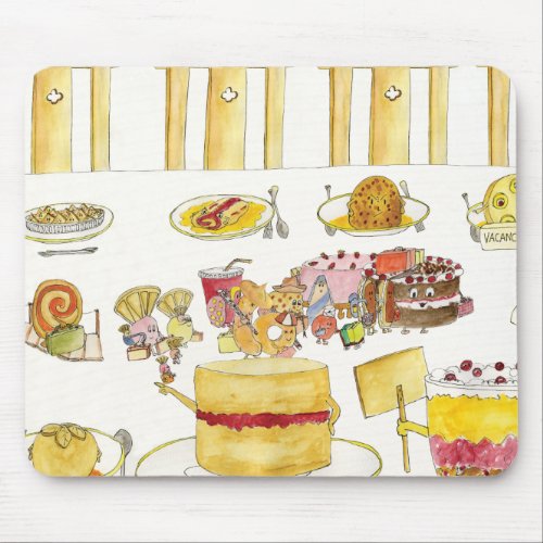 Dessert Diversity Funny Quirky Cartoon Cake Humour Mouse Pad