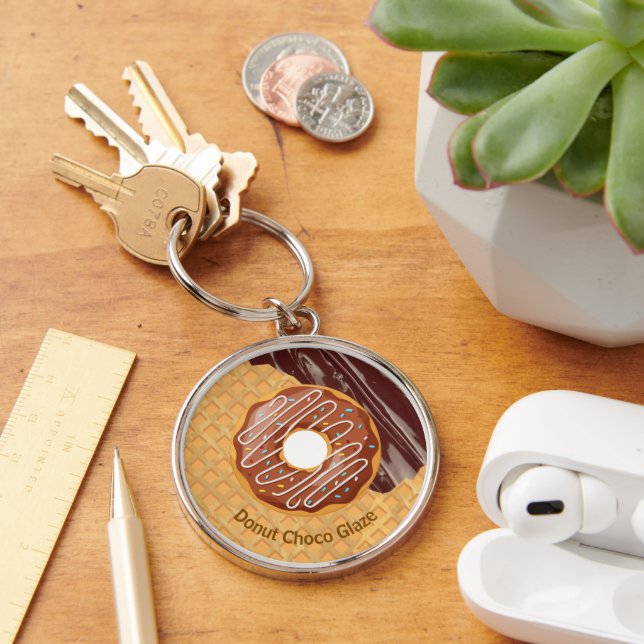 Dessert,Donut Choco Glaze, Chocolate Melted  Keychain (Desk)