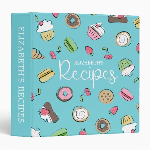 Dessert Doodles  Baked Goods Recipes 3 Ring Binder
