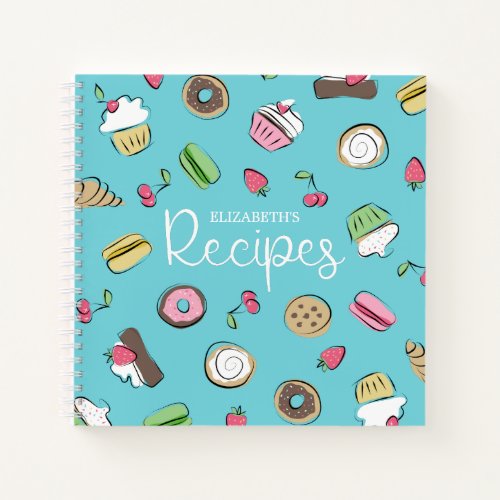 Dessert Doodles  Baked Goods Recipes  Name Notebook