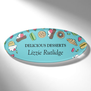 Dessert Doodles Bakery Name Tag