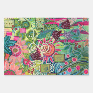 Dessert Flowers Wrapping Paper Sheets