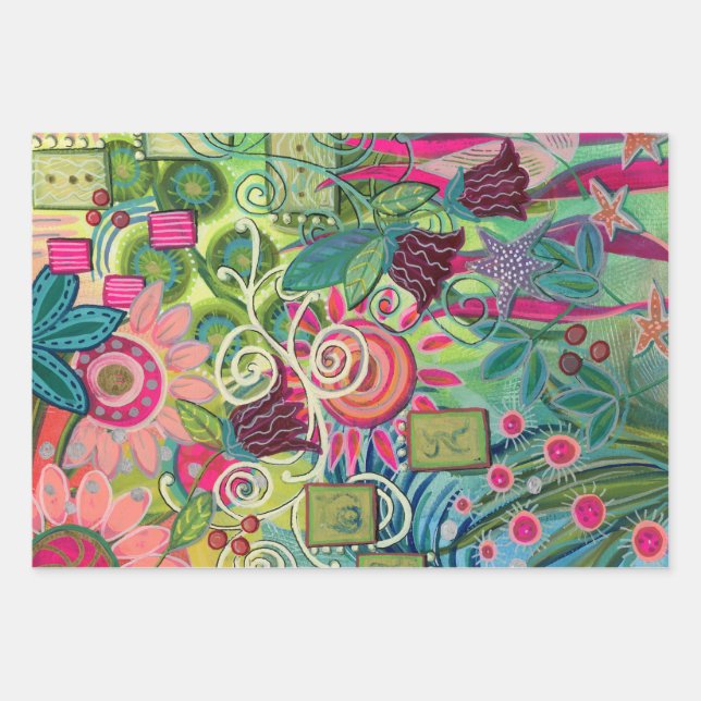 Dessert Flowers Wrapping Paper Sheets (Front 3)