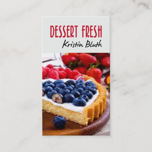 Customizable Dessert Fresh, Cheesecake, Pastry Chef, Baker Business Cards