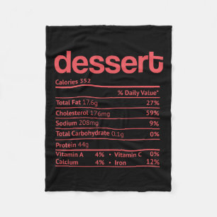 Dessert Nutrition Fact Funny Thanksgiving Christma Fleece Blanket