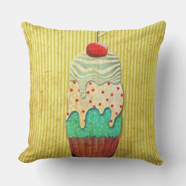 Dessert Paris Macarons Throw Pillow (Front)